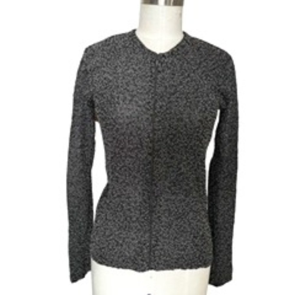 Donna Karan Signature Black & Silver Beaded Top - Size S